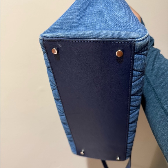 Kate Spade Briar‎ Lane Quilted Denim Meena Satchel Bag T - Picture 11 of 12